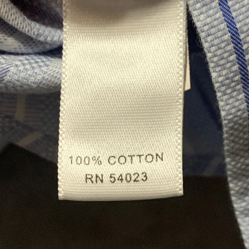 Banana Republic Mens Slim Fit Dress Shirt‎ 16-16.5 L Blue Stripe French Cuffs